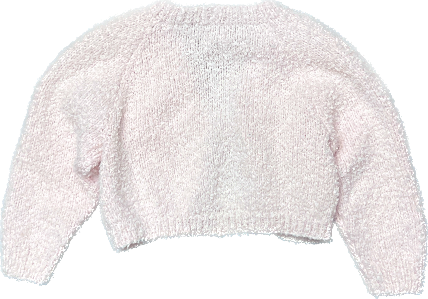 Vintage Hand Knit Pink Shawl Cardigan