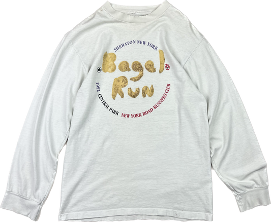 1992 New York Bagel Run Long Sleeve T-Shirt // M