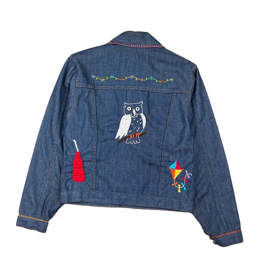 70s JCPenny Embroidered Denim Jacket // M